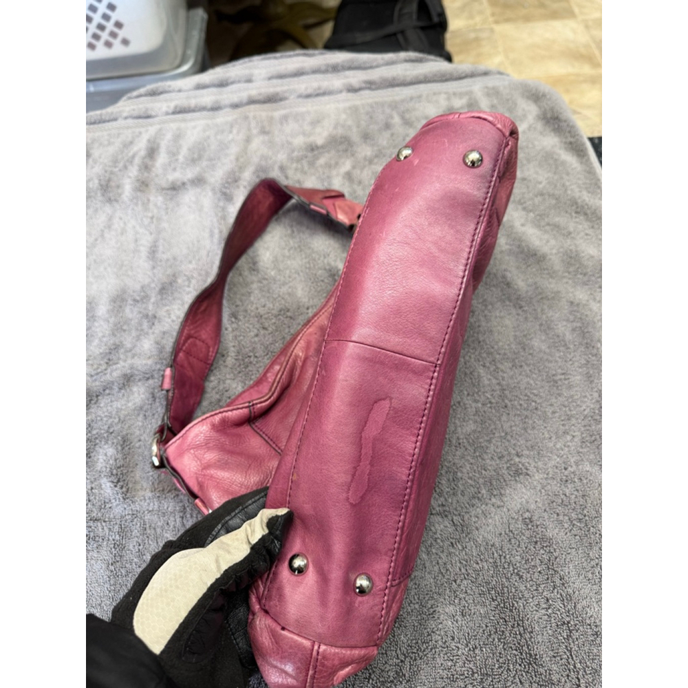 Women's B. Makowsky Purple Leather Shoulder Bag One Size - Picture 4 of 8